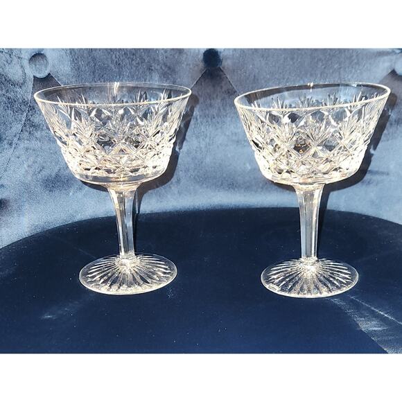 2 Westbury Cut by Stuart (Stuart Crystal) Champagne / Tall Sherbet – 4¾ in tall - Picture 1 of 5